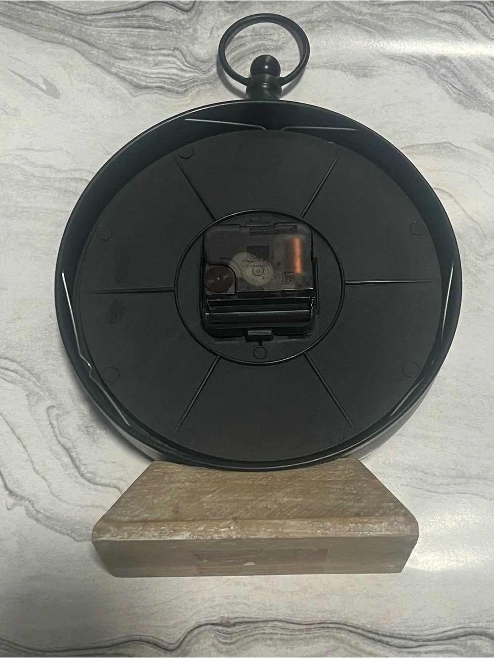 Rustic Black Round Tabletop Clock - Classic Numeric Dial